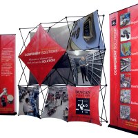 10x30 XPlus and Bannerstands provided by Vision Exhibits