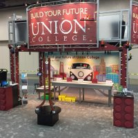 20x20 Double Deck Island Exhibit Rental designed by Vision Exhibits