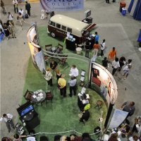 20x60 Island Exhibit Rental from the top designed by Vision Exhibits
